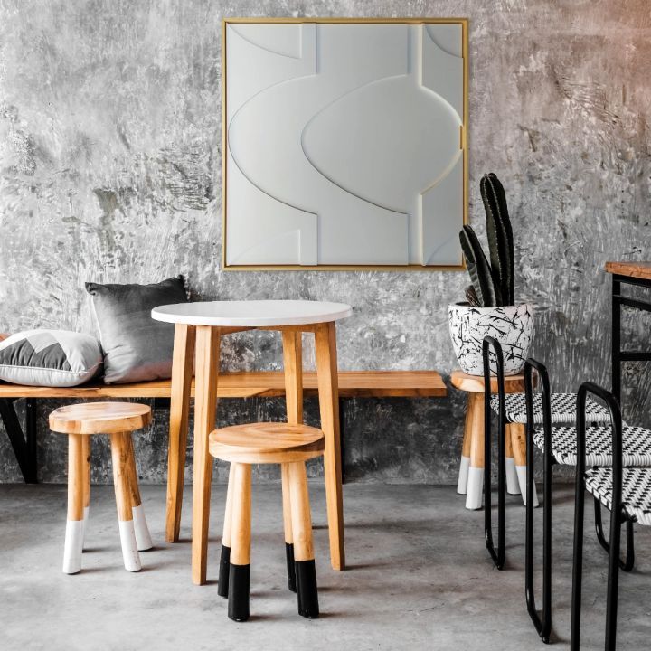 Schilderij Amsterdam Shapes II (blanke relieflijst)B74 x H74 cm