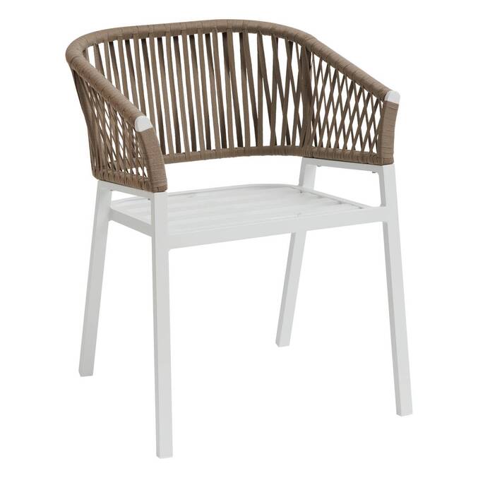 Lot de 2 fauteuils de jardin ORIENGO Taupe & Blanc
