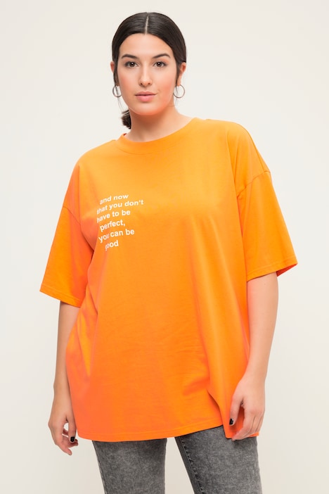 Longshirt, oversized, Statement Print, Rundhals, Halbarm