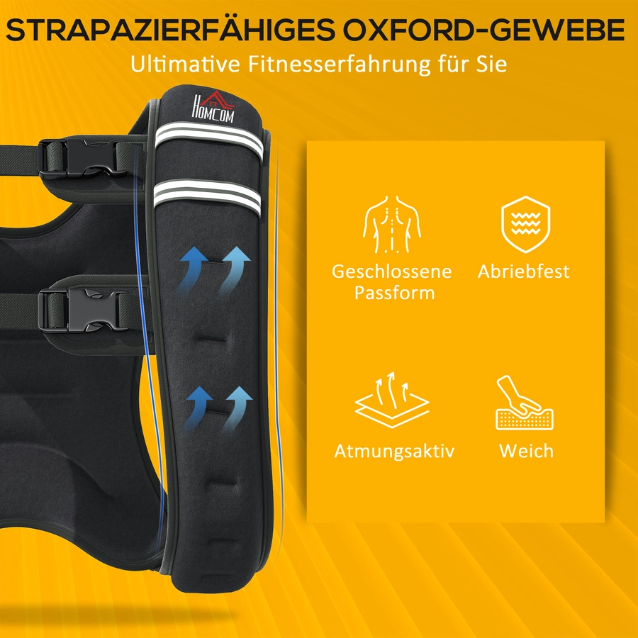 HOMCOM Gewichtsweste mit verstellfunktion schwarz