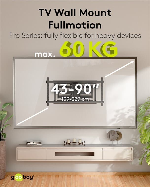 TV-vægbeslag Pro FULLMOTION (XL), sort