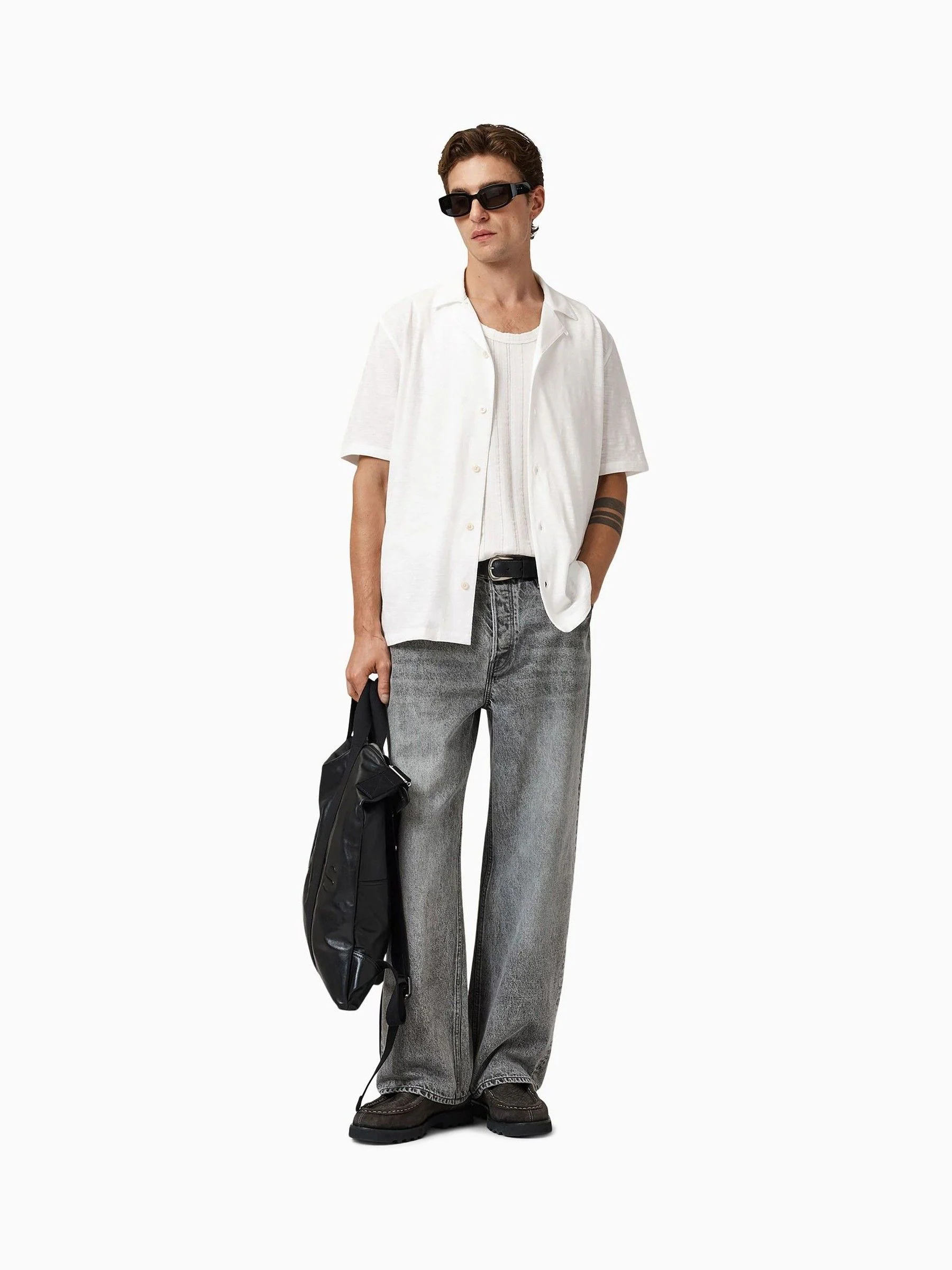 Wit - AllSaints Robson Short Sleeve Shirt