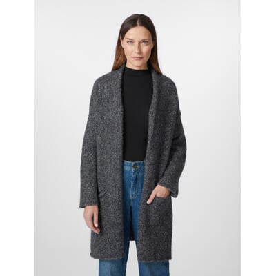 Damen-Langstrickjacke, Anthrazit