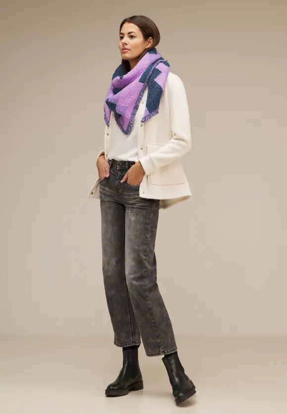 Bouclé Jacquard Tuch - atlantic blue