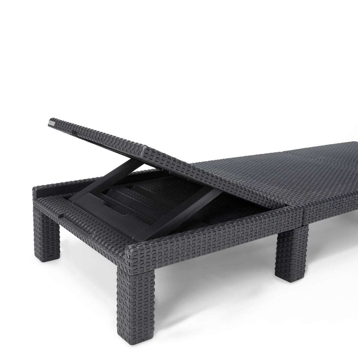Allibert Daytona ligstoel met rotanlook, inclusief premium kussen - UV- en weerbestendige ligstoel voor zwembad en tuin