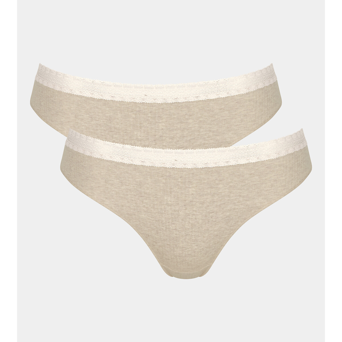 SLOGGI<br>Conjunto de 2 cuecas de cintura alta com textura canelada