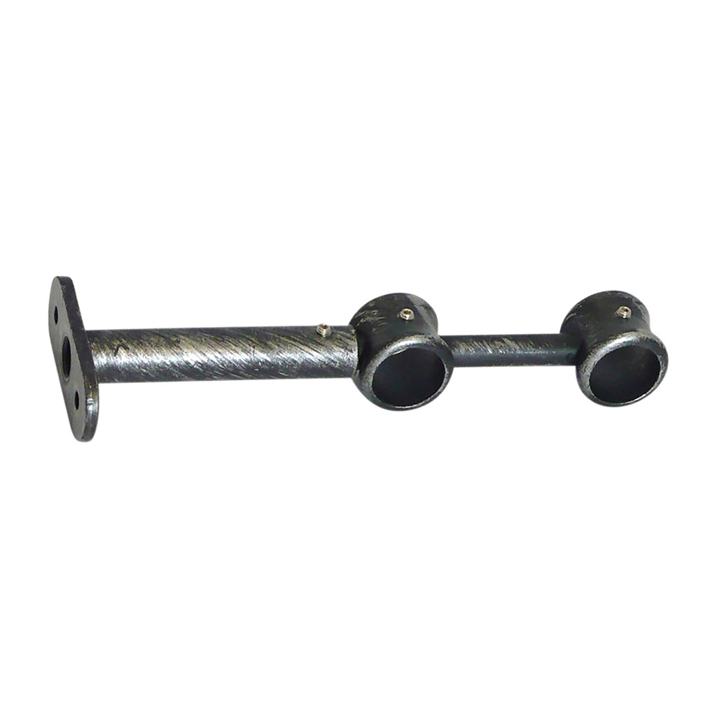 Lot de 2 supports tringle rideau doubles noir argent D 20mm
