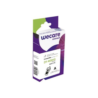 WECARE - Ruban d'étiquettes auto-adhésives pour Dymo D1 - 1 rouleau (9 mm x 7 m) - fond blanc écriture noire