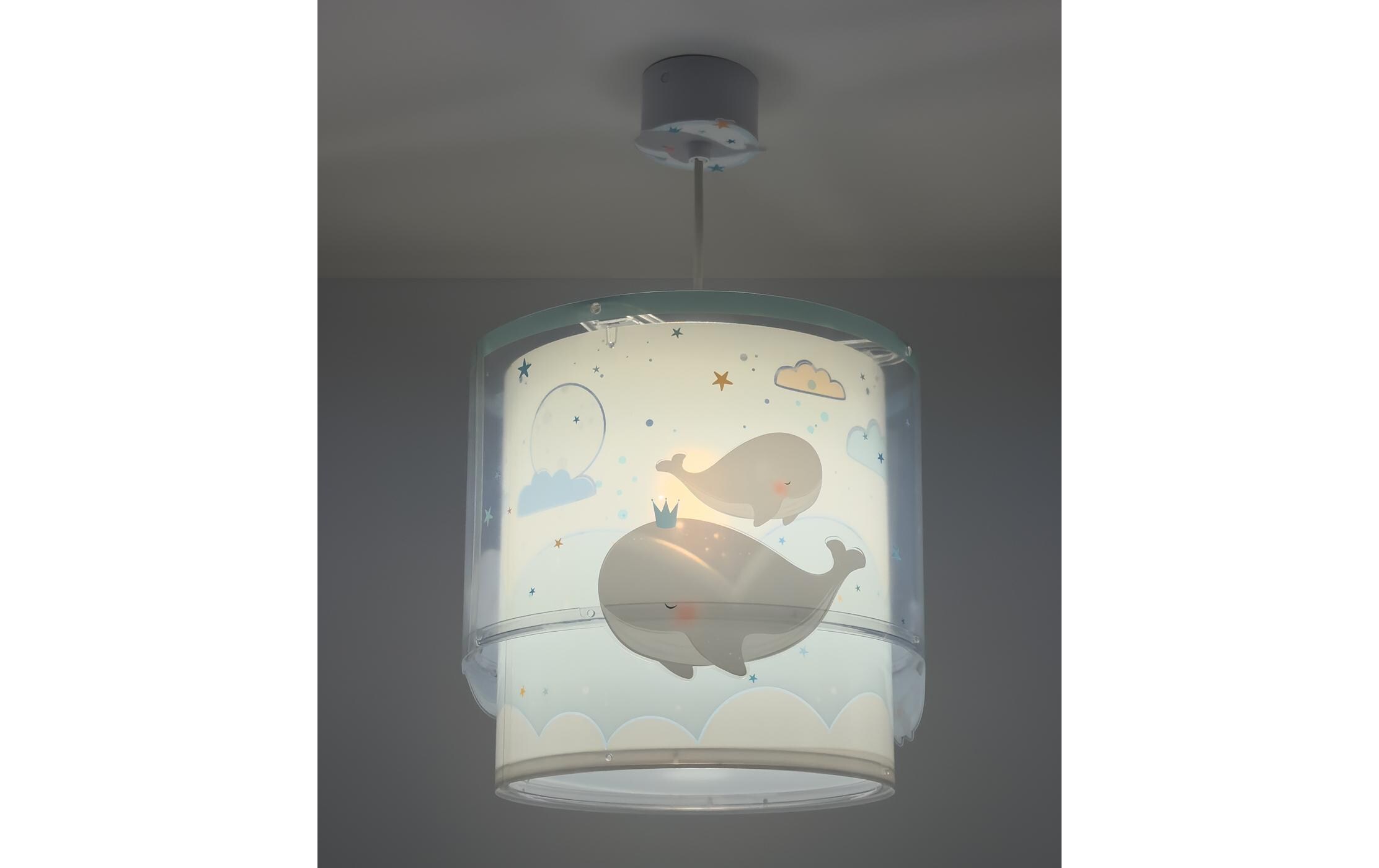 Hängelampe Whale Dreams BlauPendelleuchte mit Doppelschirm für Kinderzimmer