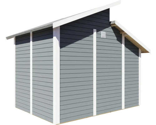 Tuinhuis Konsta Studio Set 2 met vloer en aangebouwde kast 328 x 240 cm lichtgrijs