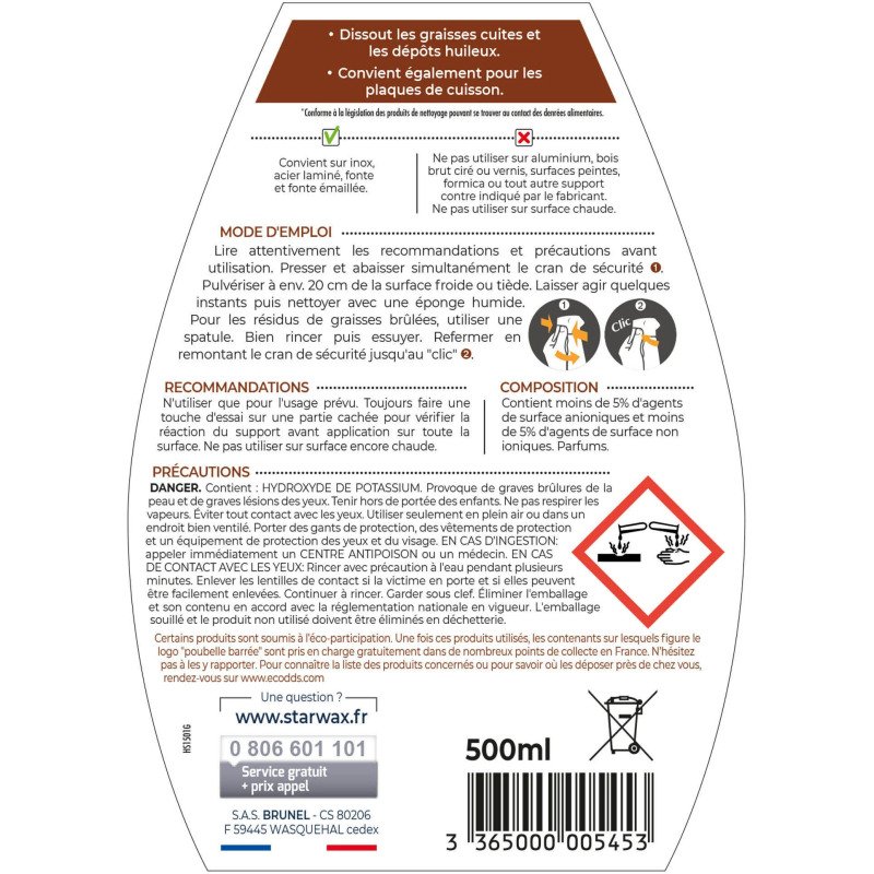 Dégraissant pour plancha 500 ml