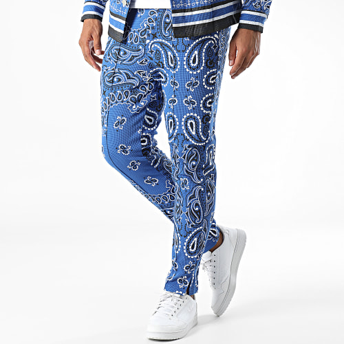 Ensemble Chemise Manches Longues Et Pantalon Jogging Bleu Roi Bandana