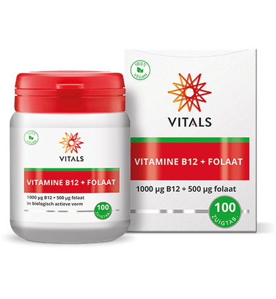 Vitals Vitamine B12 1000 mcg folaat 500 mcg (100 zuigtabletten)