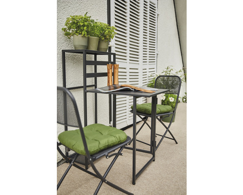 Siena Garden 2-zits balkonset bestaande uit: tafel, 2 stoelen, antraciet aluminium, opvouwbaar