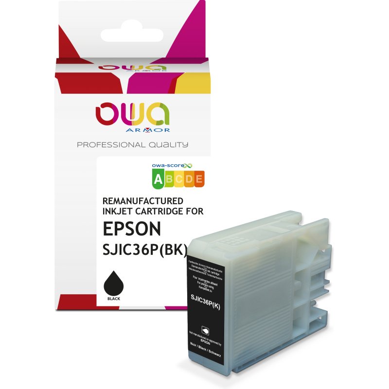 Cartouche d'encre remanufacturée OWA - standard - Noir - pour EPSON SJIC-36-P-K