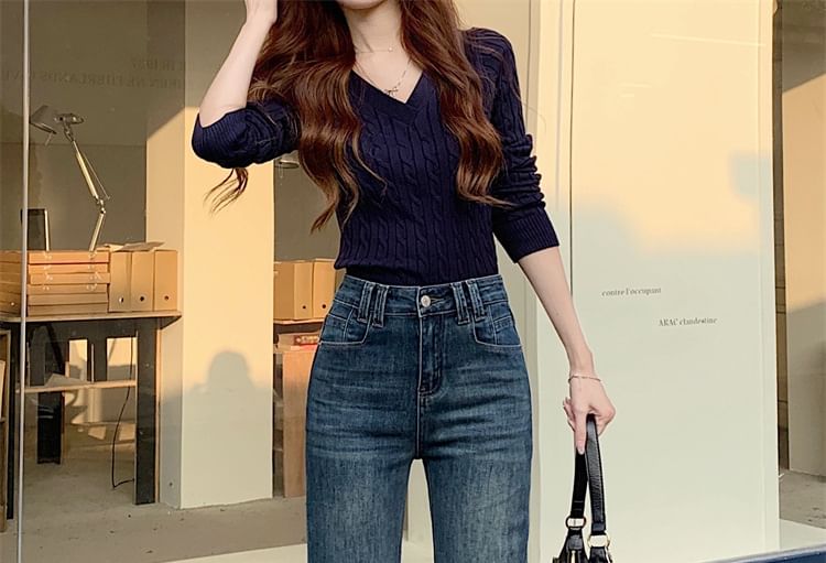 Faiar - High Rise Washed Flared Jeans