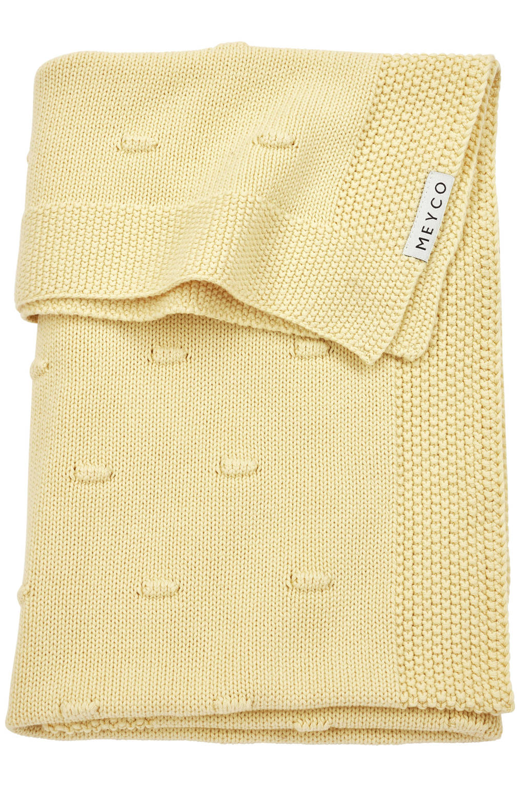 baby wiegdeken Knots 75x100 cm soft yellow