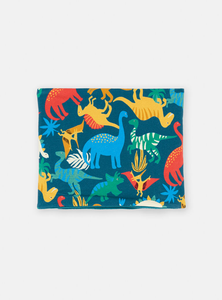 Cache-cou vert à imprimé dinosaures