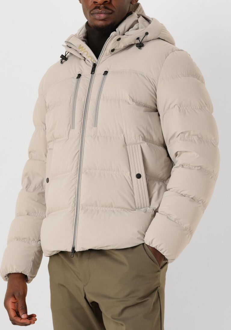 ecru woolrich gewatteerde jas matt stretch puffer jacket