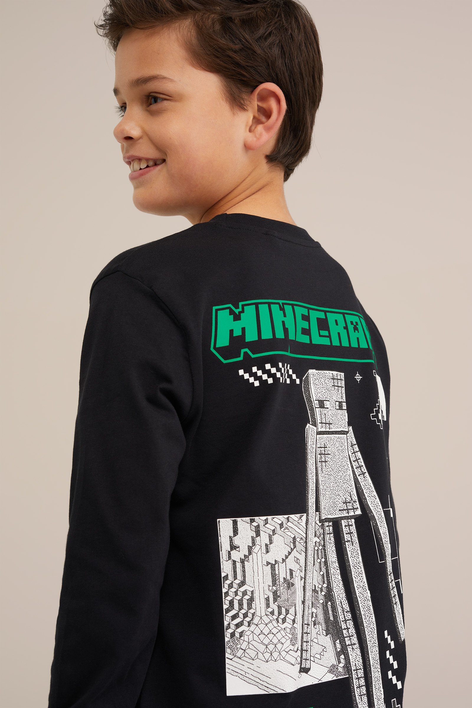 Jongens T-shirt met opdruk WE Fashion Zwart