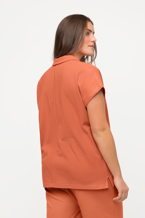 Poloshirt, Oversized, Polokragen, Halbarm, Biobaumwolle