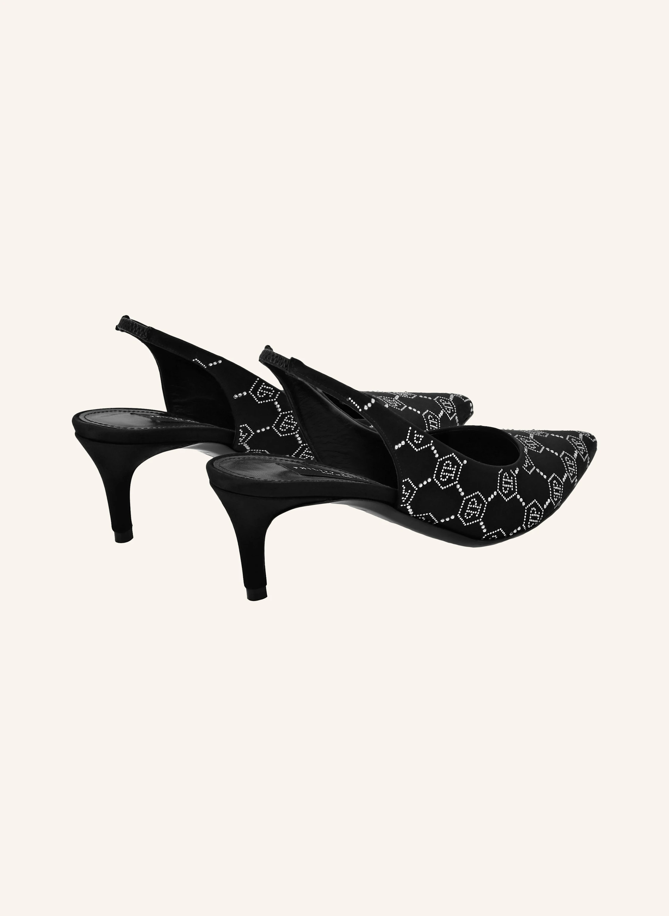 PHILIPP PLEIN Slingpumps mit Steinbesatz MONOGRAM