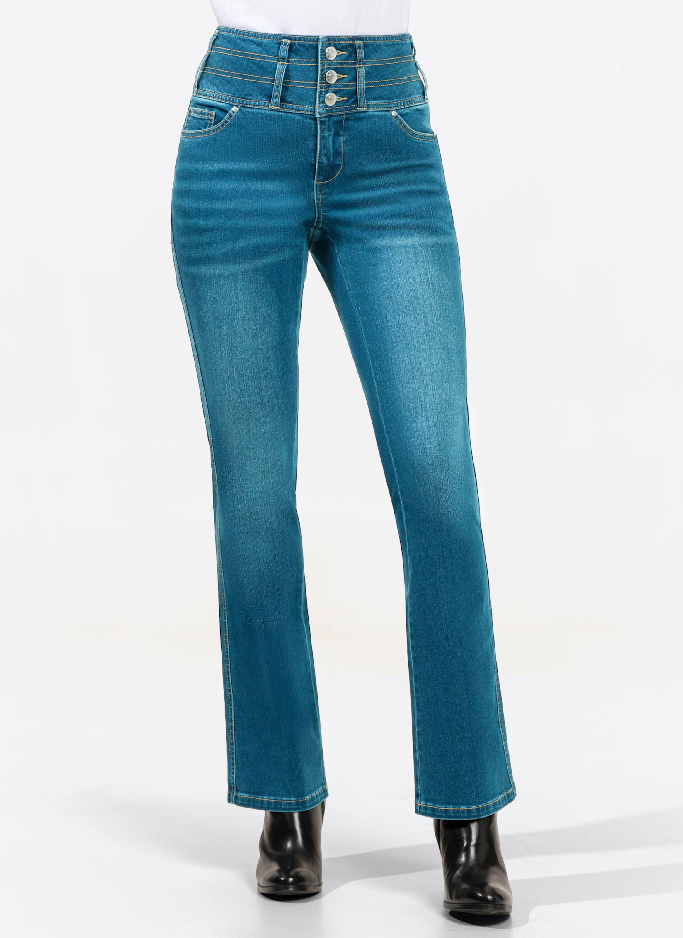 5-Pocket-Jeans in blue-stone-washed