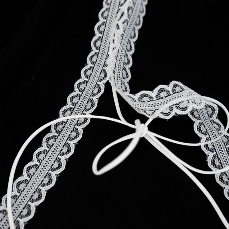 Seirios - Set: kanten skinny sjaal + strikchoker