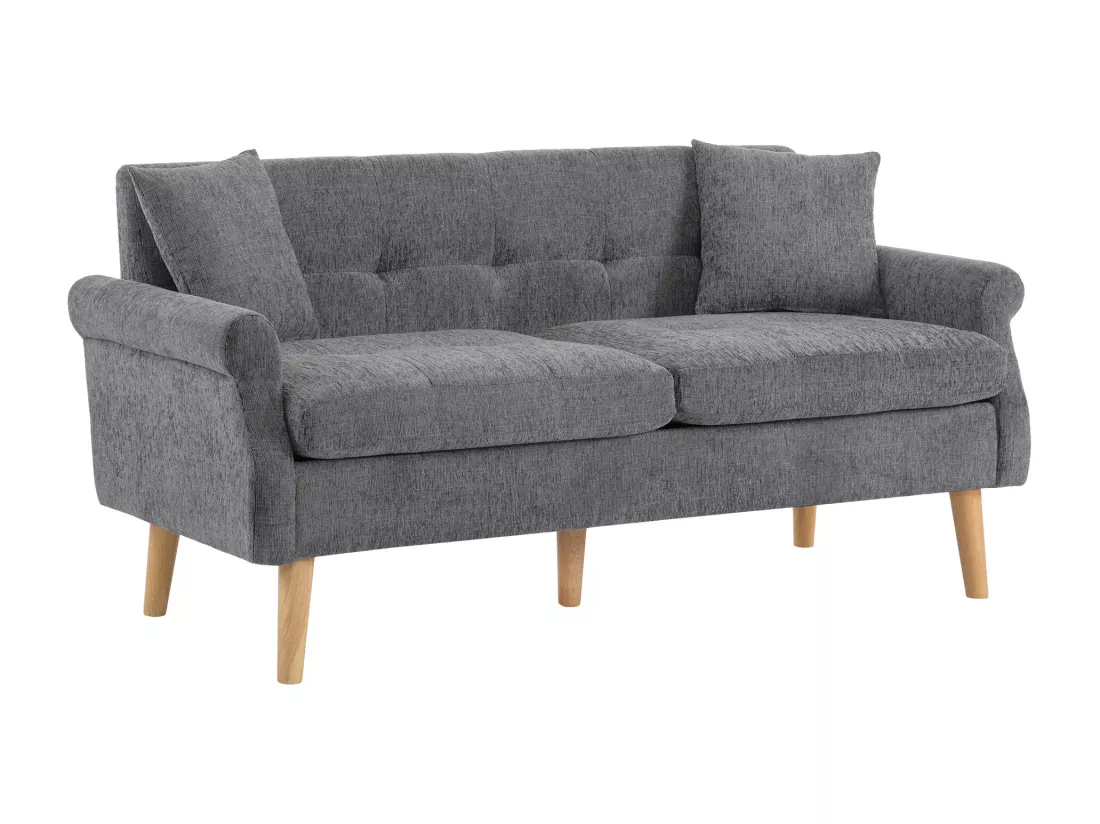 Haobosic - Canapé Moderne en Tissu Chenille, 2 Places, Design Ergonomique avec Accoudoirs Élégants, Pieds en Bois Massif, Confort Extra