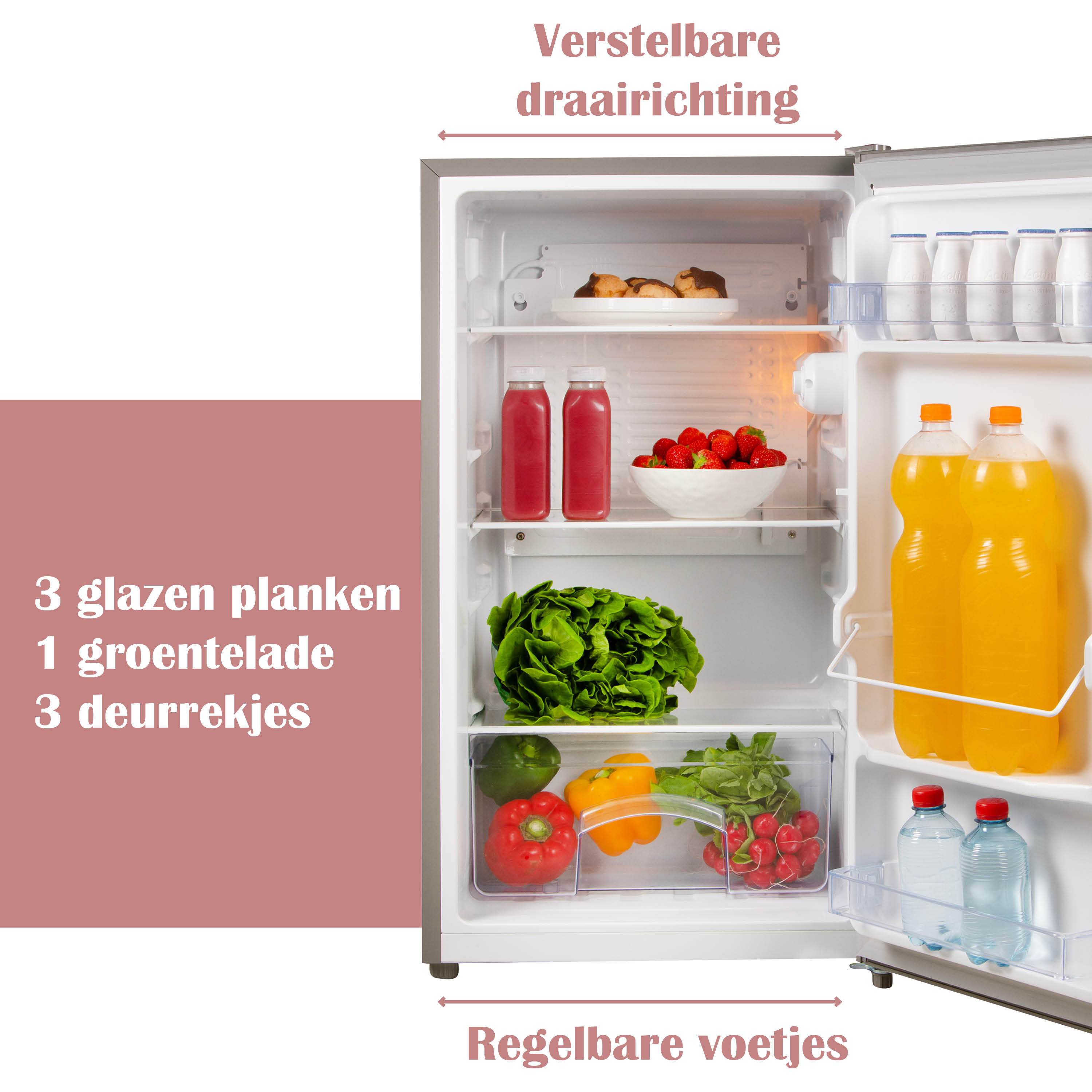 Primo PR122FR 88 liter tafelmodel koelkast - Silver
