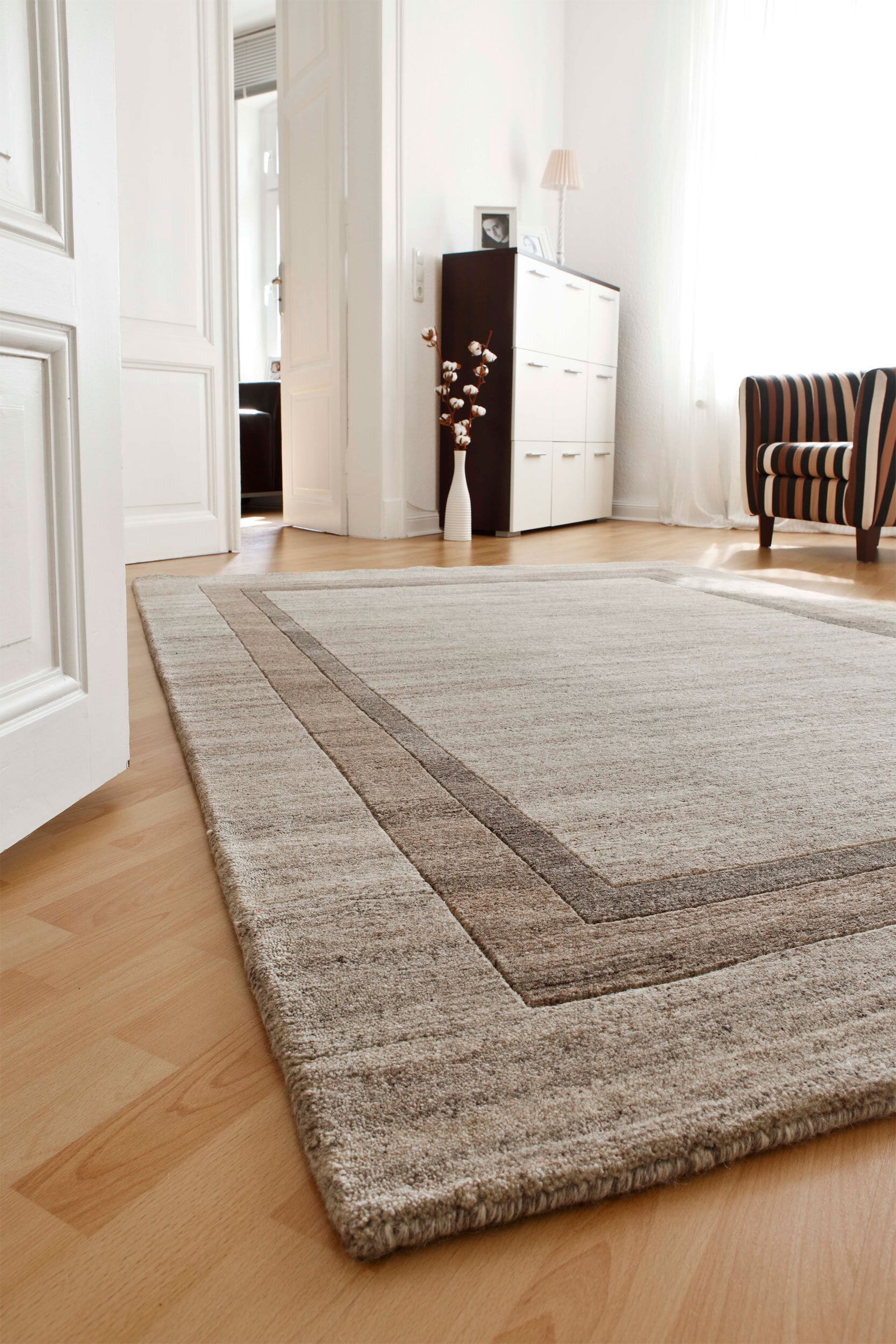 LUXOR living Schurwollteppich KUMARI 90 x 160 cm beige
