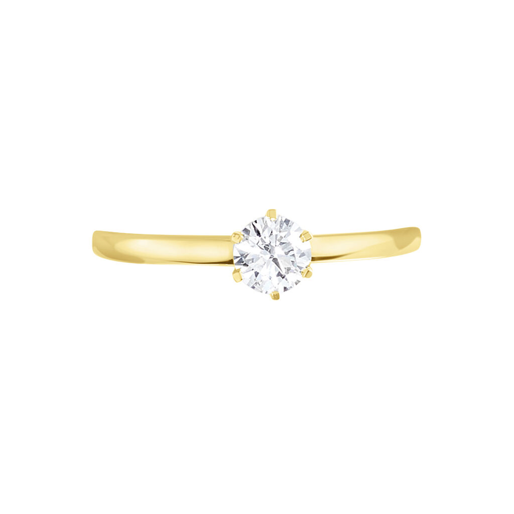 Bague Solitaire Natalia Or Jaune Diamant Synthetique