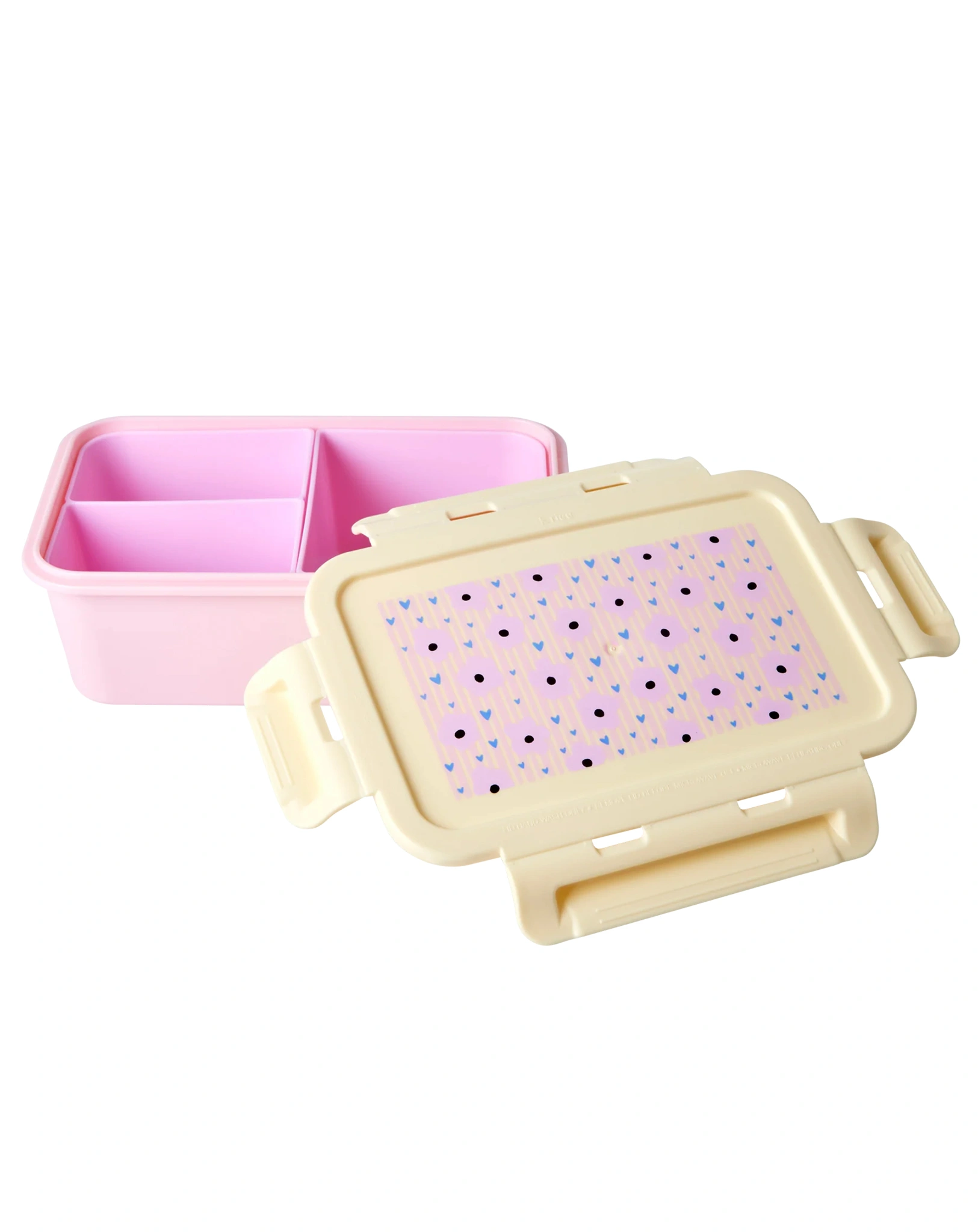 Lunchbox FLOWERS mit 3 Innenfächern in rosa