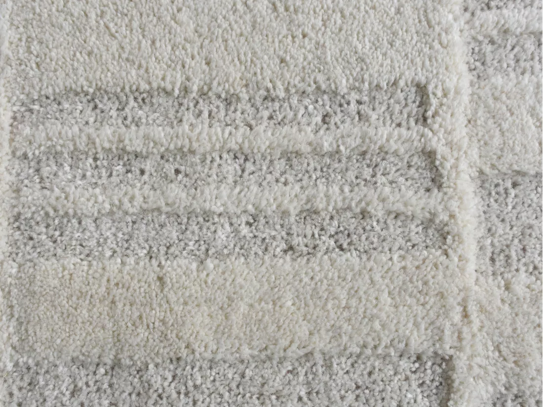 Tapis en relief 100% laine de Nouvelle-Zélande fait à la main - 160 x 230 cm - 2000g/m2 - Ivoire - DALILA