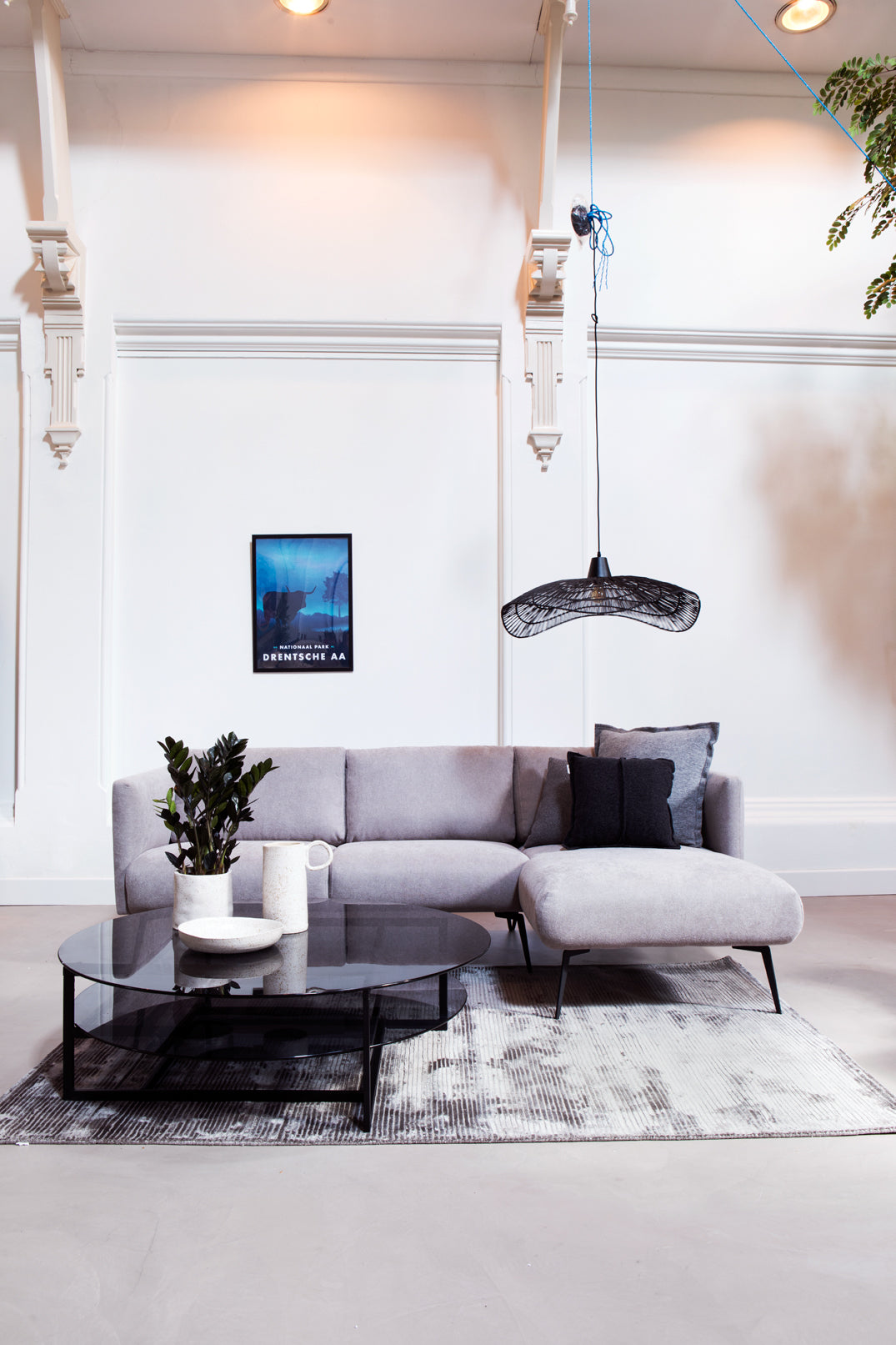 Hoekbank Stockholm - 2,5-Zits + Chaise Longue - Bloq 167 Zinc Rechts