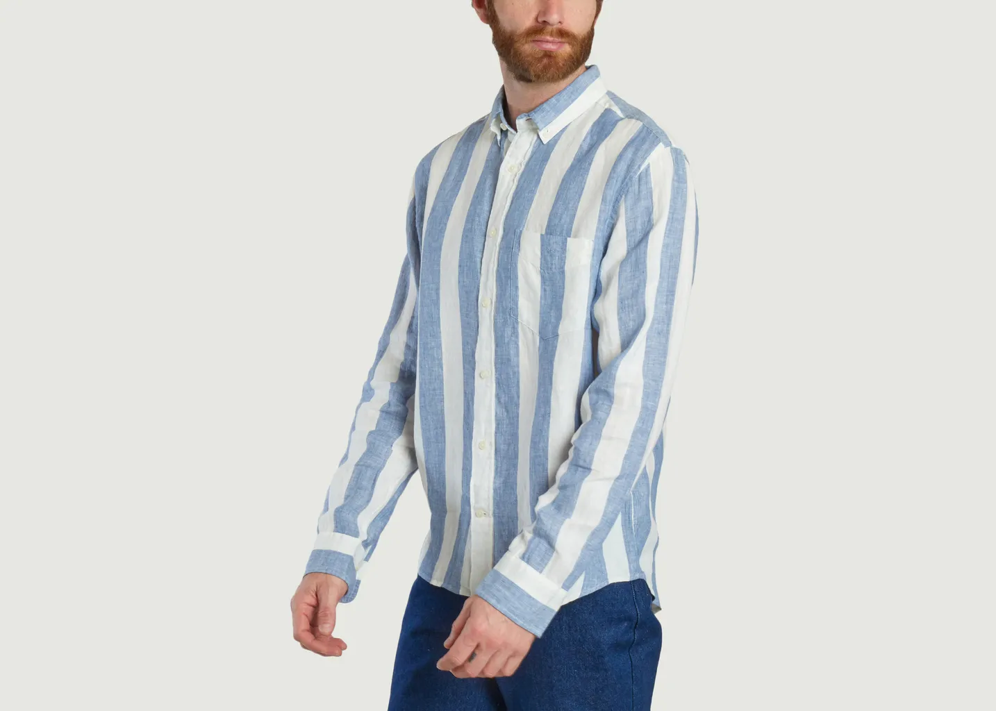 Chemise En Lin À Rayures Gant