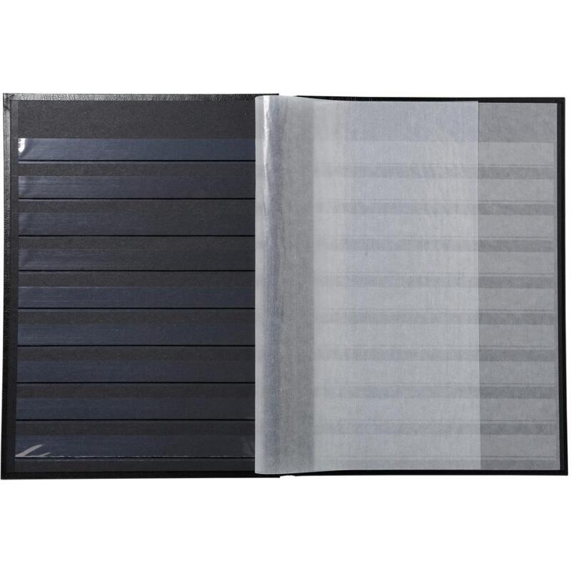 Album de timbres simili-cuir 48 pages noires - 22,5x30,5 cm