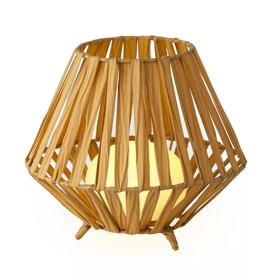 Lanterne de table solaire LED (H22,5 cm) Augusta Marron clair