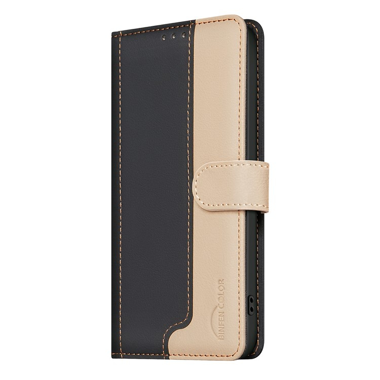 Samsung Galaxy S25 Ultra Leder Tasche Flip Cover (RFID Schutz) - Schwarz / Beige