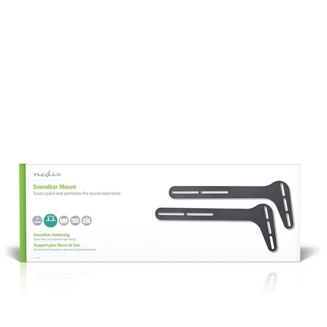 Nedis Soundbar Beslag | Kompatibel med: Universal | Fastmonteret på TV'et | 15 kg | Fast | Stål | Sort