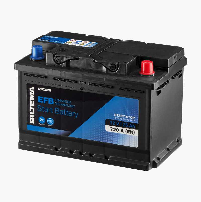 Startbatteri EFB, 12 V, 75 Ah