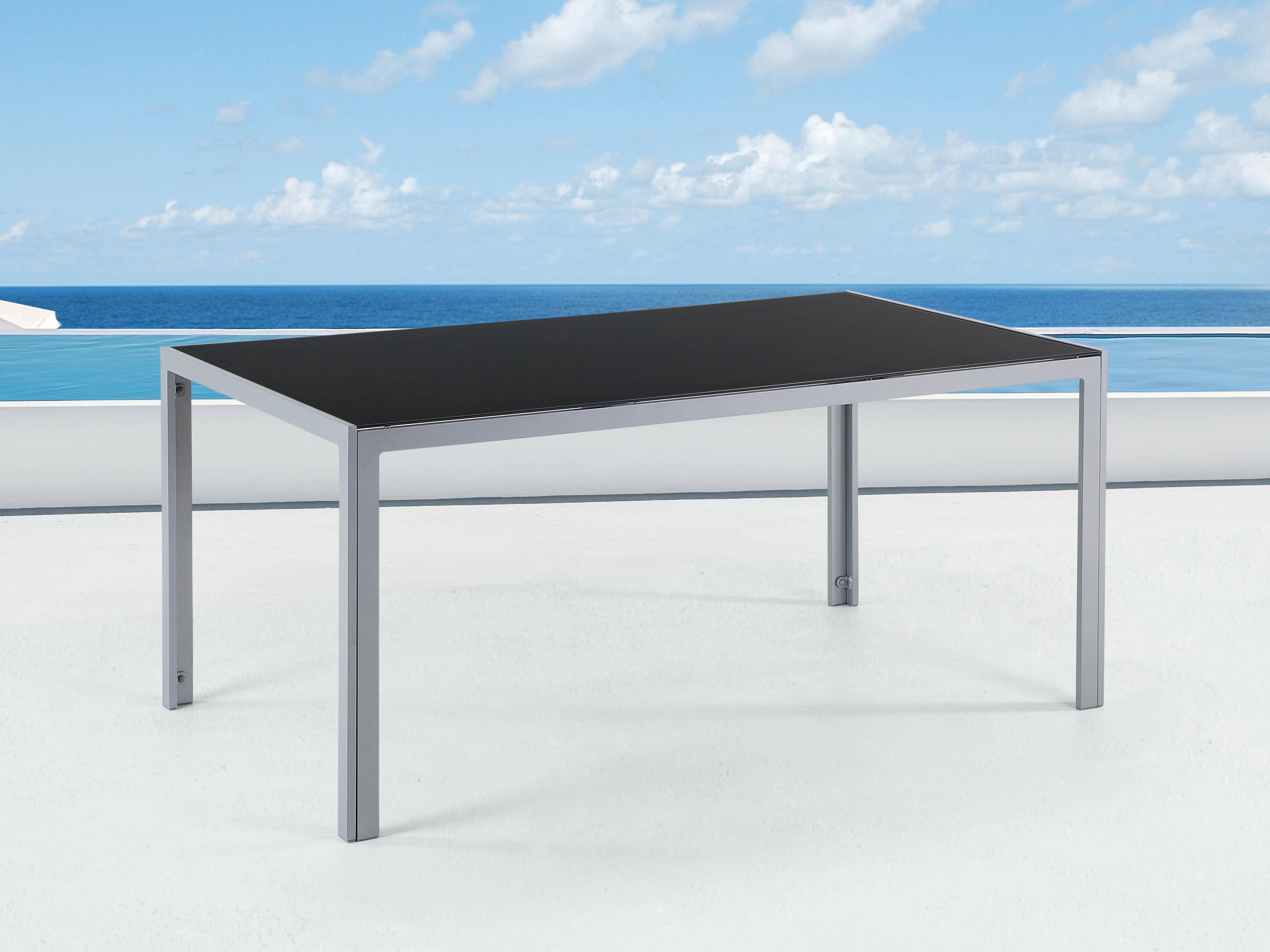 Tuin eettafel CATANIA 160 cm 91 cm Glas Zwart