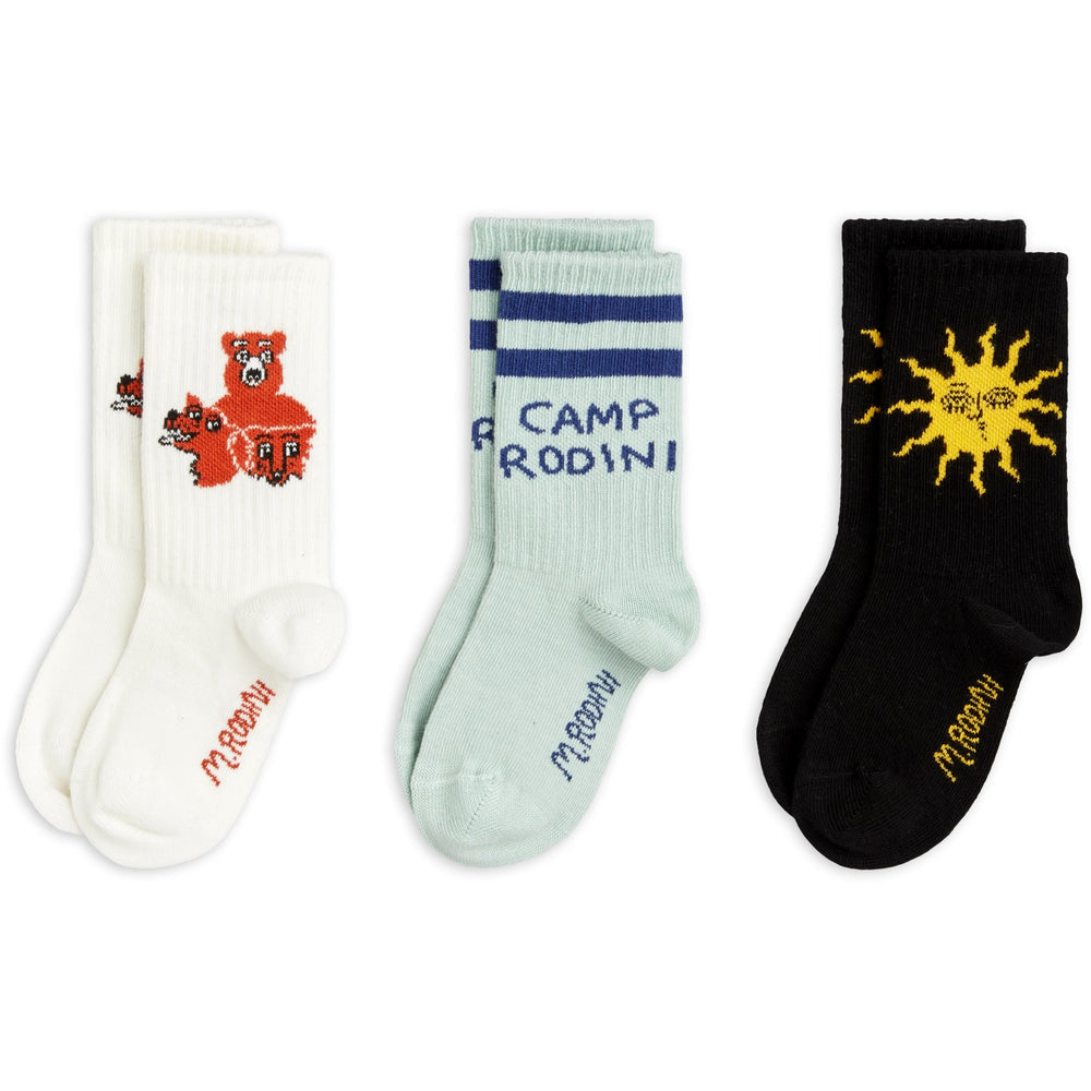 Køb Mini Rodini Multi Camp Rodini 3-Pak Strømper