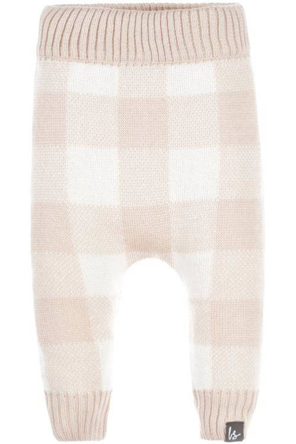 Babystyling baby geruite regular fit broek lichtroze/wit