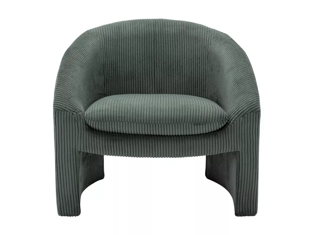 Canapé 2 places et fauteuil en velours côtelé vert OSSANA