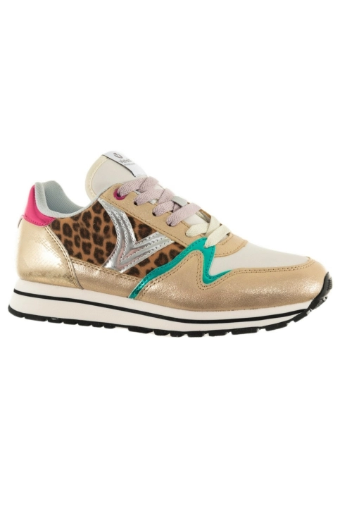 Baskets basses victoria cometa animal print multicolor beige