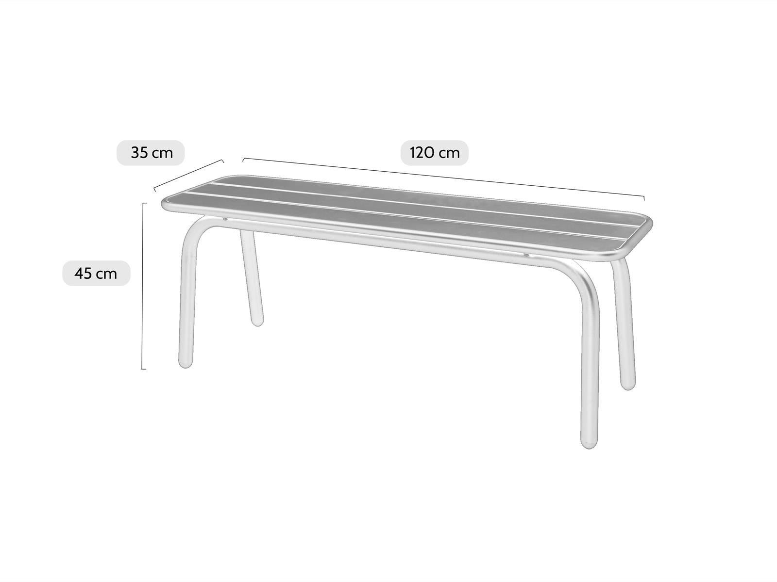 Metalen tuinbank Max 120 cm okergeel