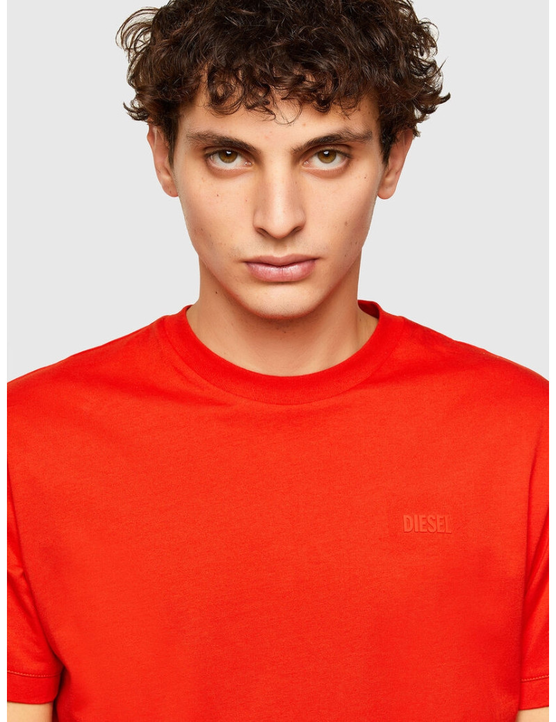 DIESEL T-SHIRT DOUBLE FINITION DIAMANTIK ORANGE