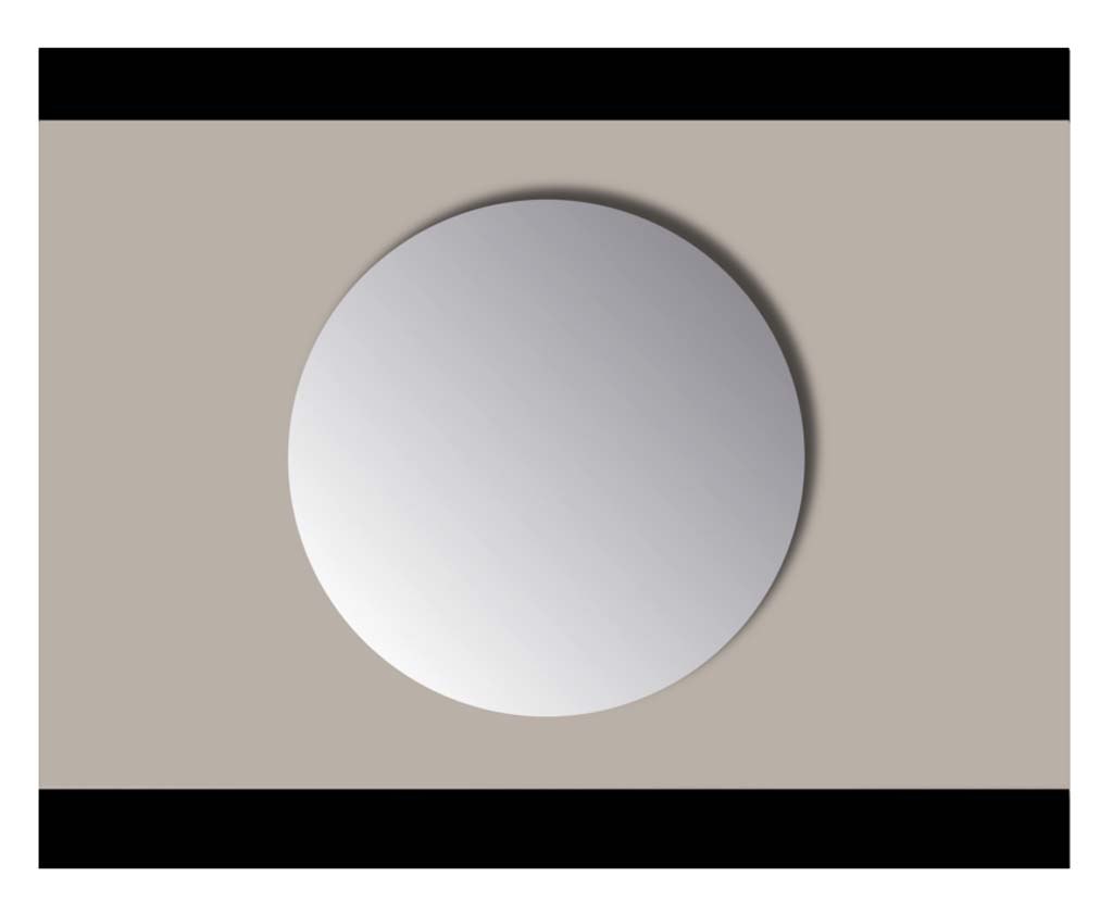 Sanicare Q-mirrors spiegel rond 80 cm. zonder omlijsting / PP geslepen