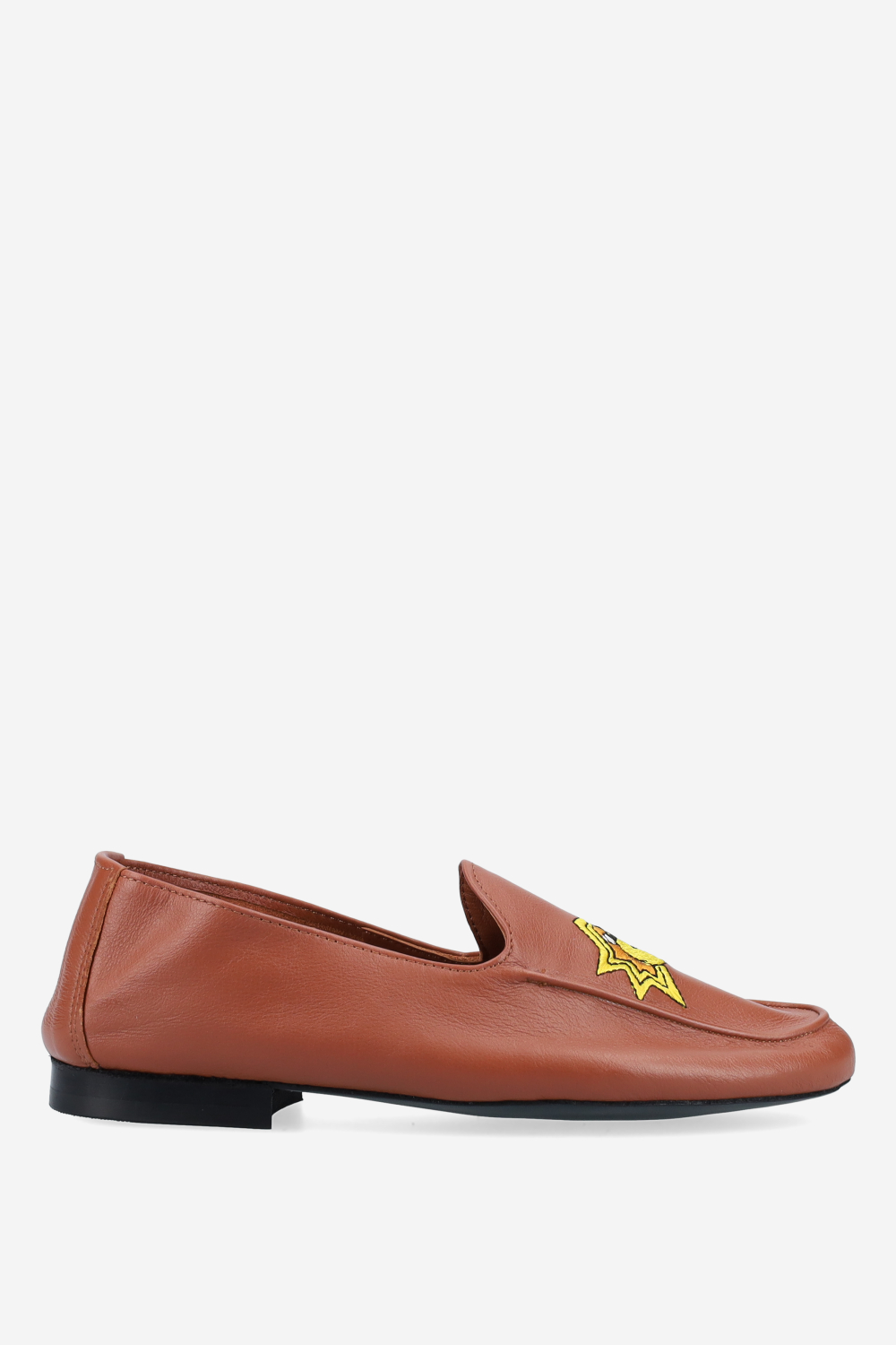 Poppy embroidered leather loafers